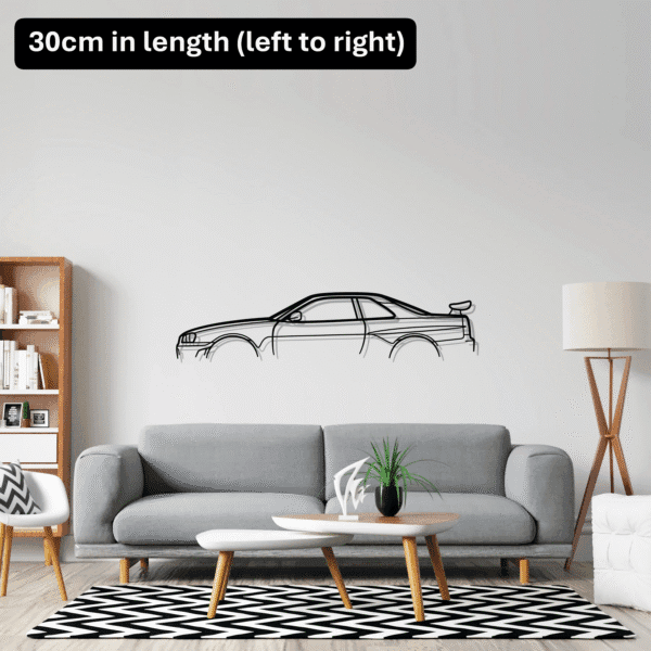 NISSAN SKYLINE GT-R R34 Wall Art Silhouette